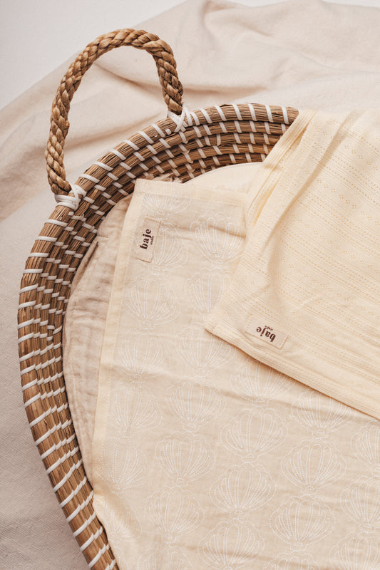 Baje Studio - swaddle set mousseline/pointelle Zava - crème oat