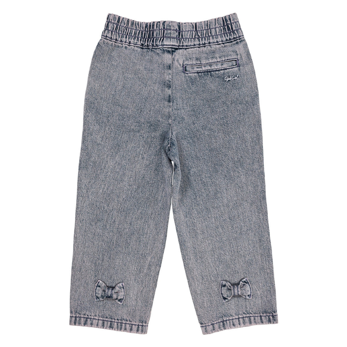 Organic chino jeans with bow - lavender dyed denim