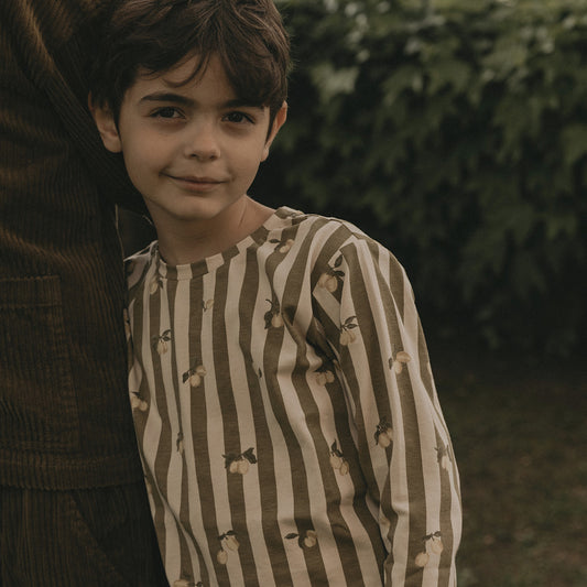 Jersey t-shirt stripe Prune