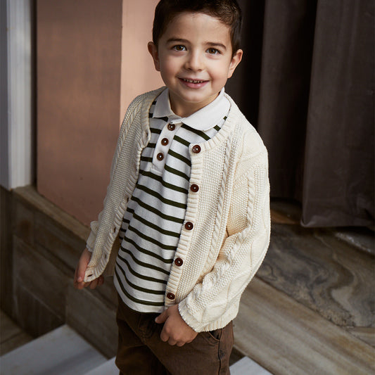 Copenhagen Colors - knitted cable cardigan - cream