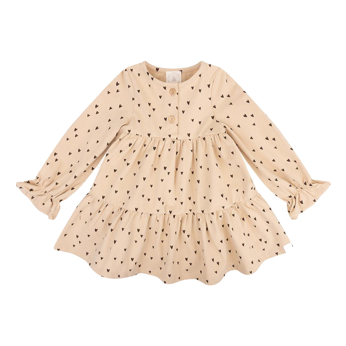 Navy Natural - dress Kay brown hearts