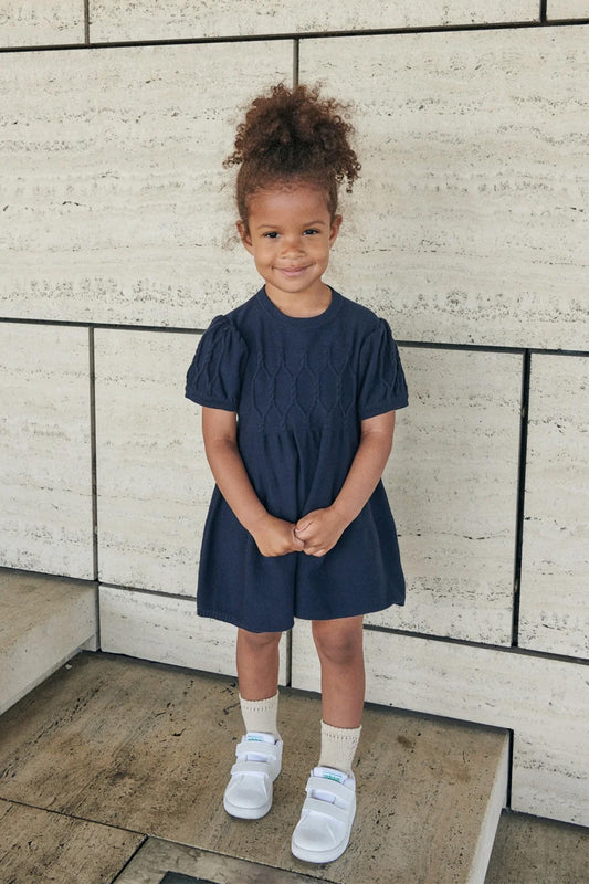 Copenhagen Colors - knitted cable dress - navy