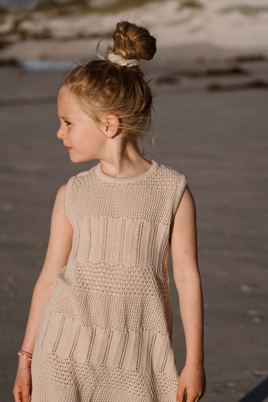 Navy Natural - knitted dress Anna - beige