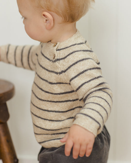 Quincy Mae - knitted sweater Ace - indigo stripe