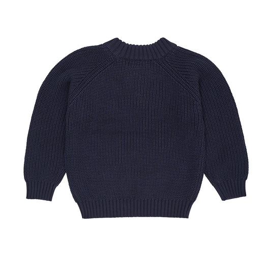 Copenhagen Colors - knitted classic rib jumper - navy