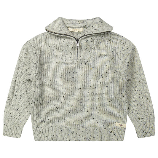 Baje Studio - knitted sweater Lenn - grey steel multicolor