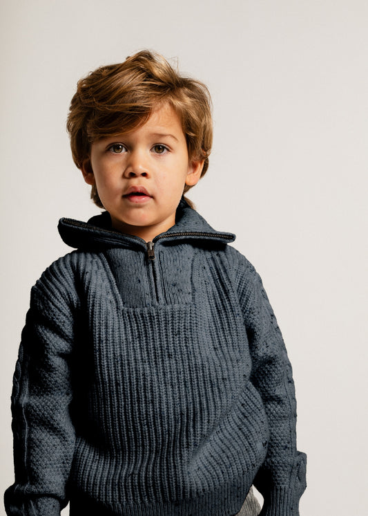 Baje Studio - knitted sweater Lenn - blue vintage