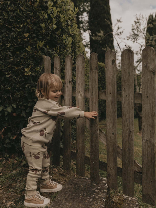 Knitted pants baby Prune - beige