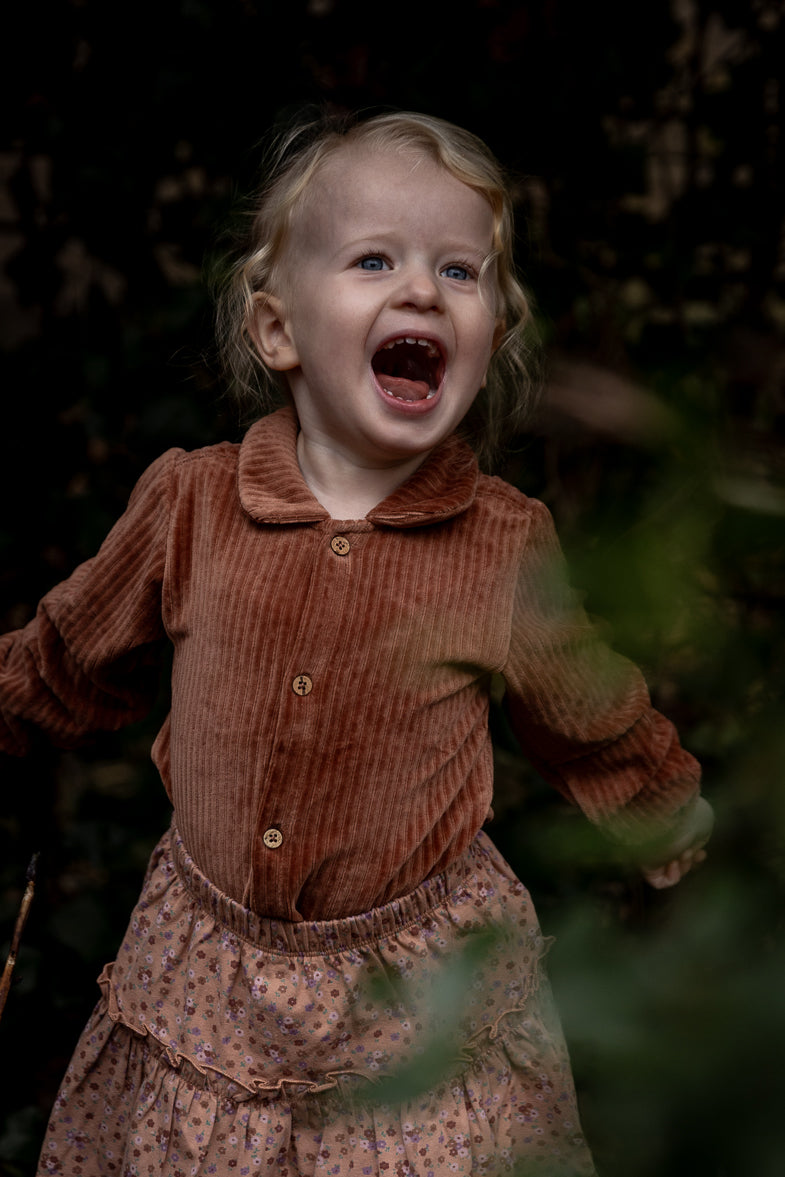 Corduroy blouse Cleo - brown