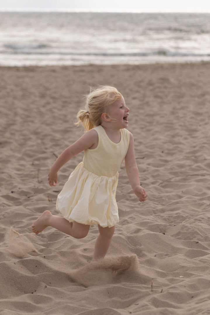 Korean Brands - balloon dress - butter yellow