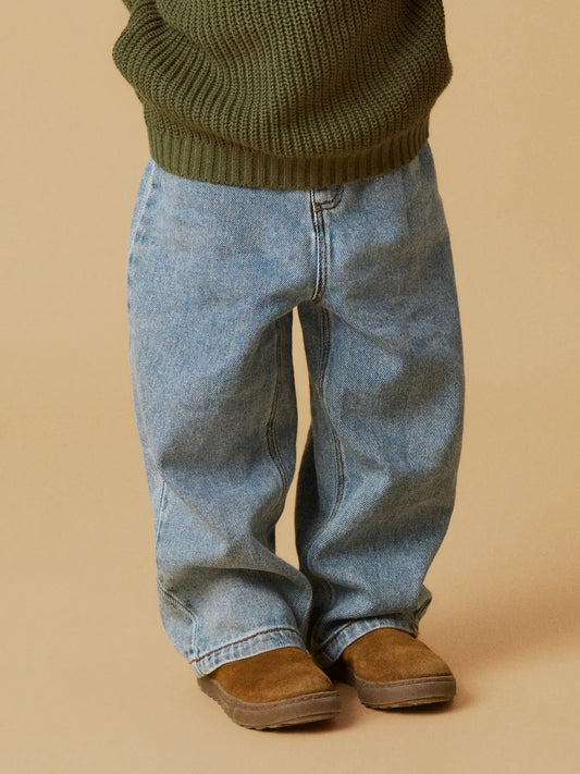 Lil'Atelier - wide jeans - medium blue denim