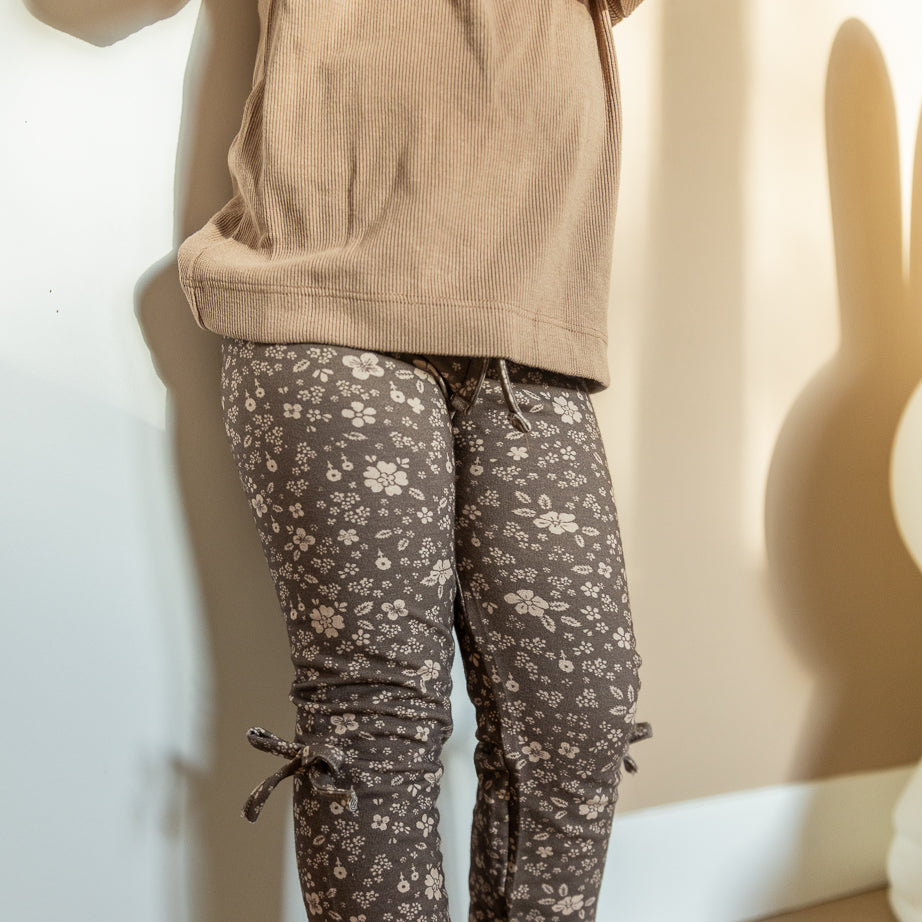 Two You Label - skinny legging Lilly flower - brown