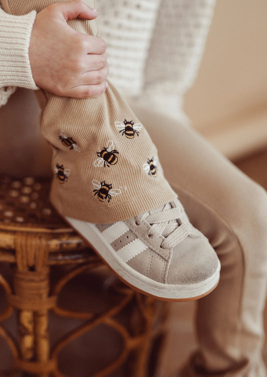 Two You Label - flare legging Lilly embroidery bee - honey