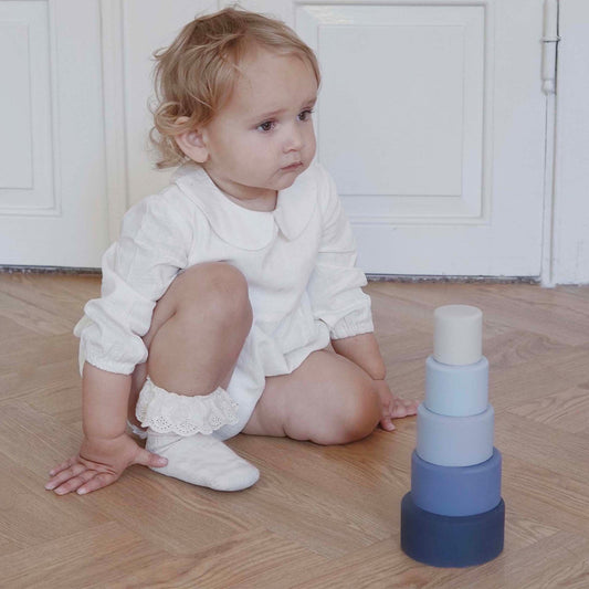 Linen cotton romper - ivory