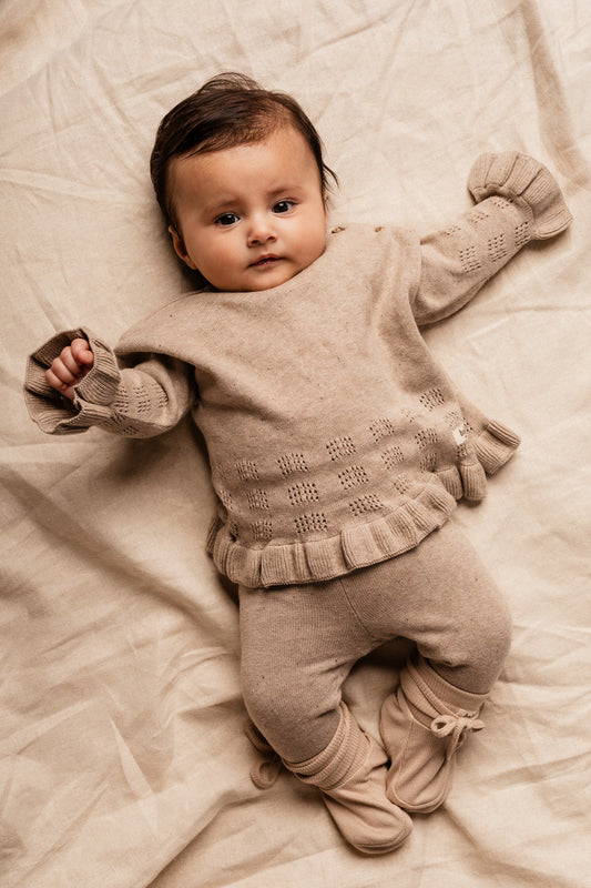 Baje Studio - knitted sweater Livres - sand desert multicolor