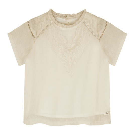 Baje Studio - crincle woven blouse Lou - crėme oat