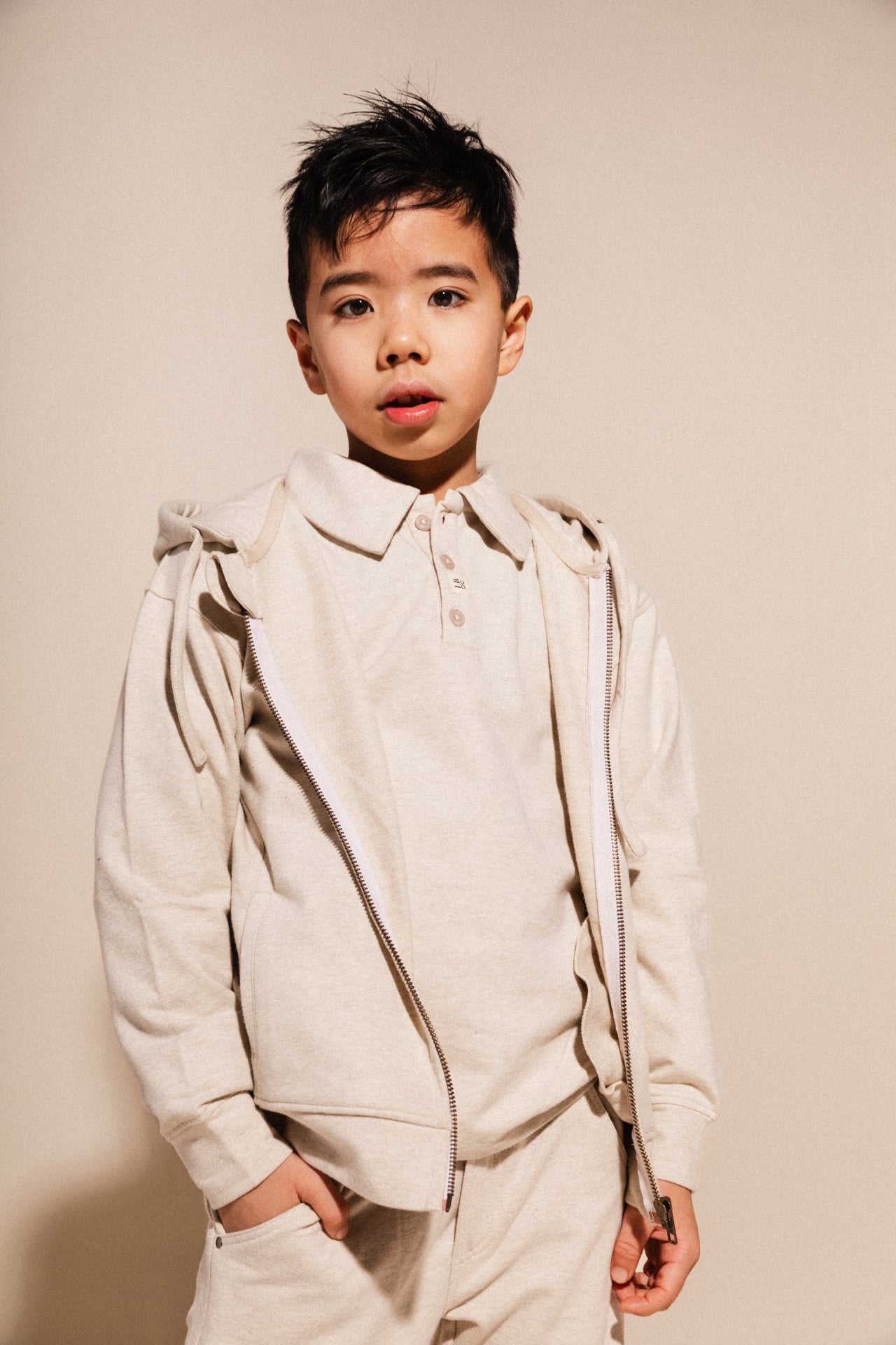 Labo - longsleeve polo Ludico - vanilla melee