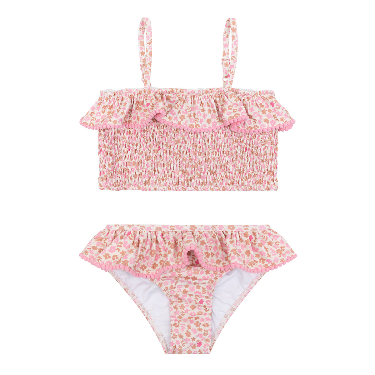 Navy Natural - bikini Maan - pink flower