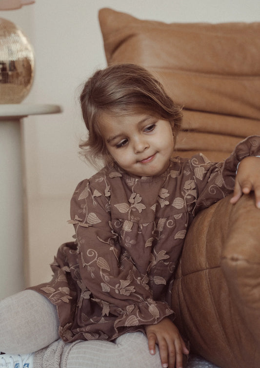 Two You Label - flower dress Mare - brown