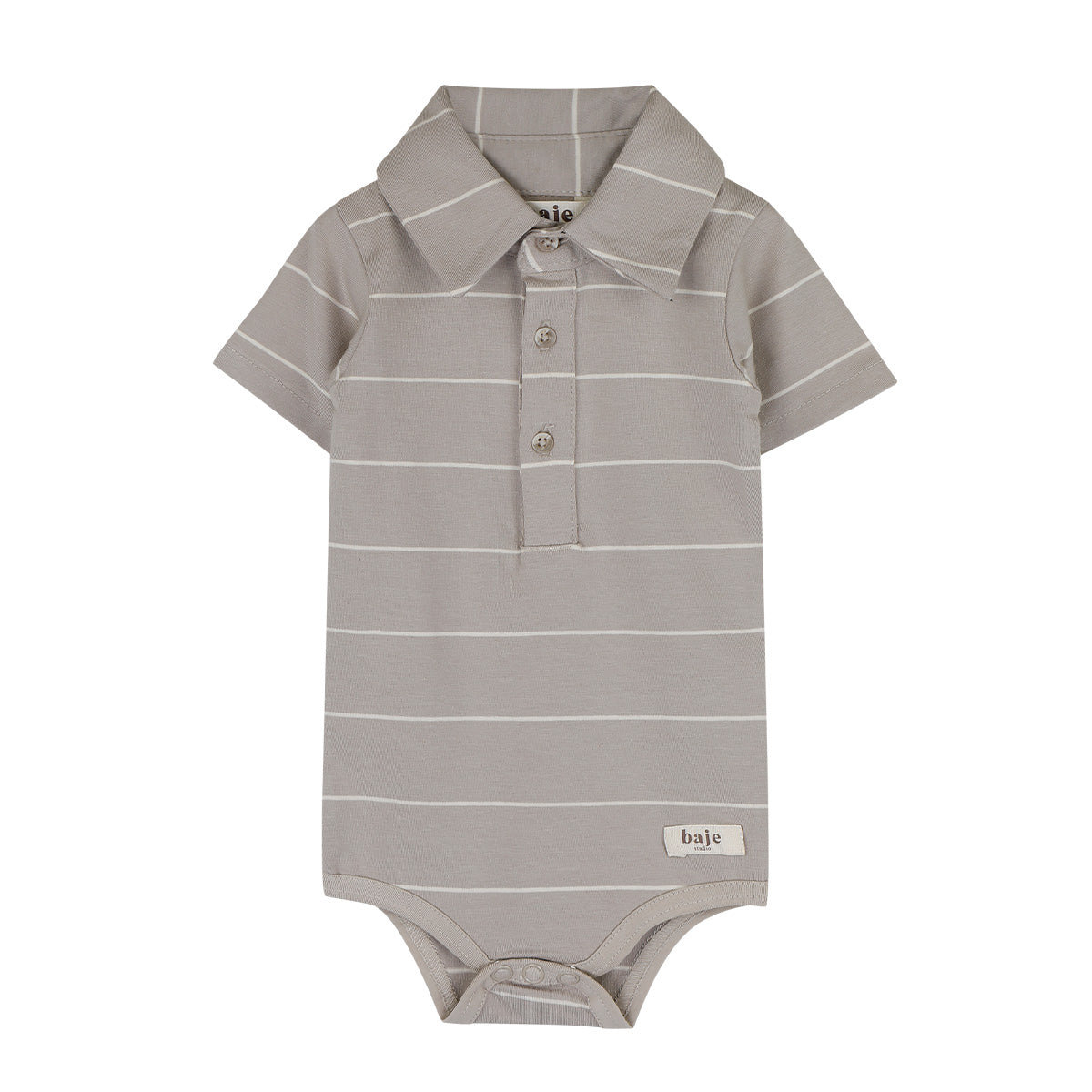 Baje Studio - striped bodysuit Meco - taupe clay