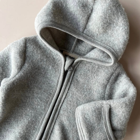 Wheat - merino wool fleece suit Ata - khaki melange