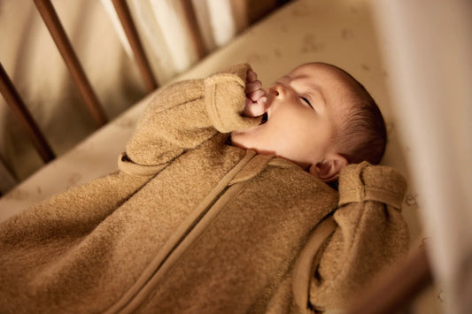 Jollein - merino wool felted sleeping bag - dark hazel