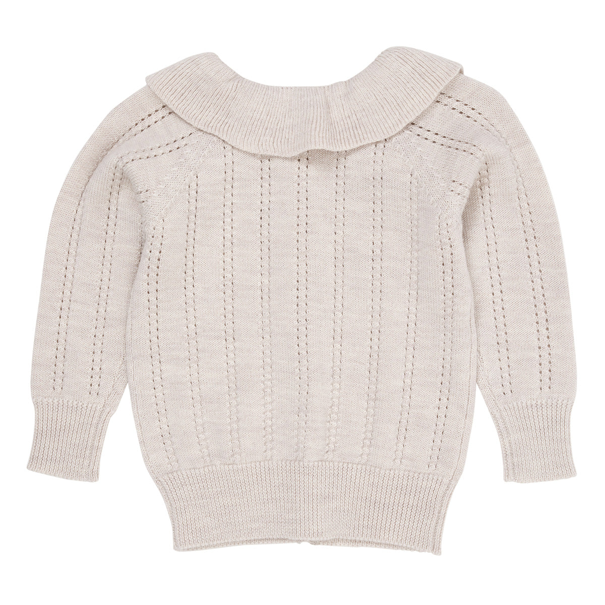 Copenhagen Colors - merino pattern cardigan - pale cream melange