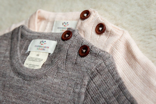 Copenhagen Colors - merino rib romper - natural melange