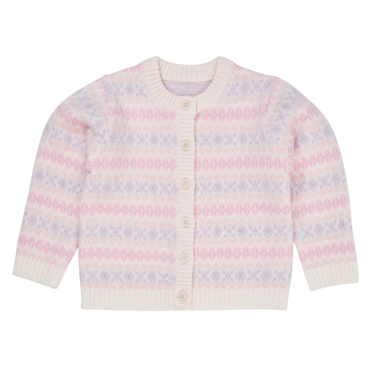 Merino pattern cardigan - lavender combi