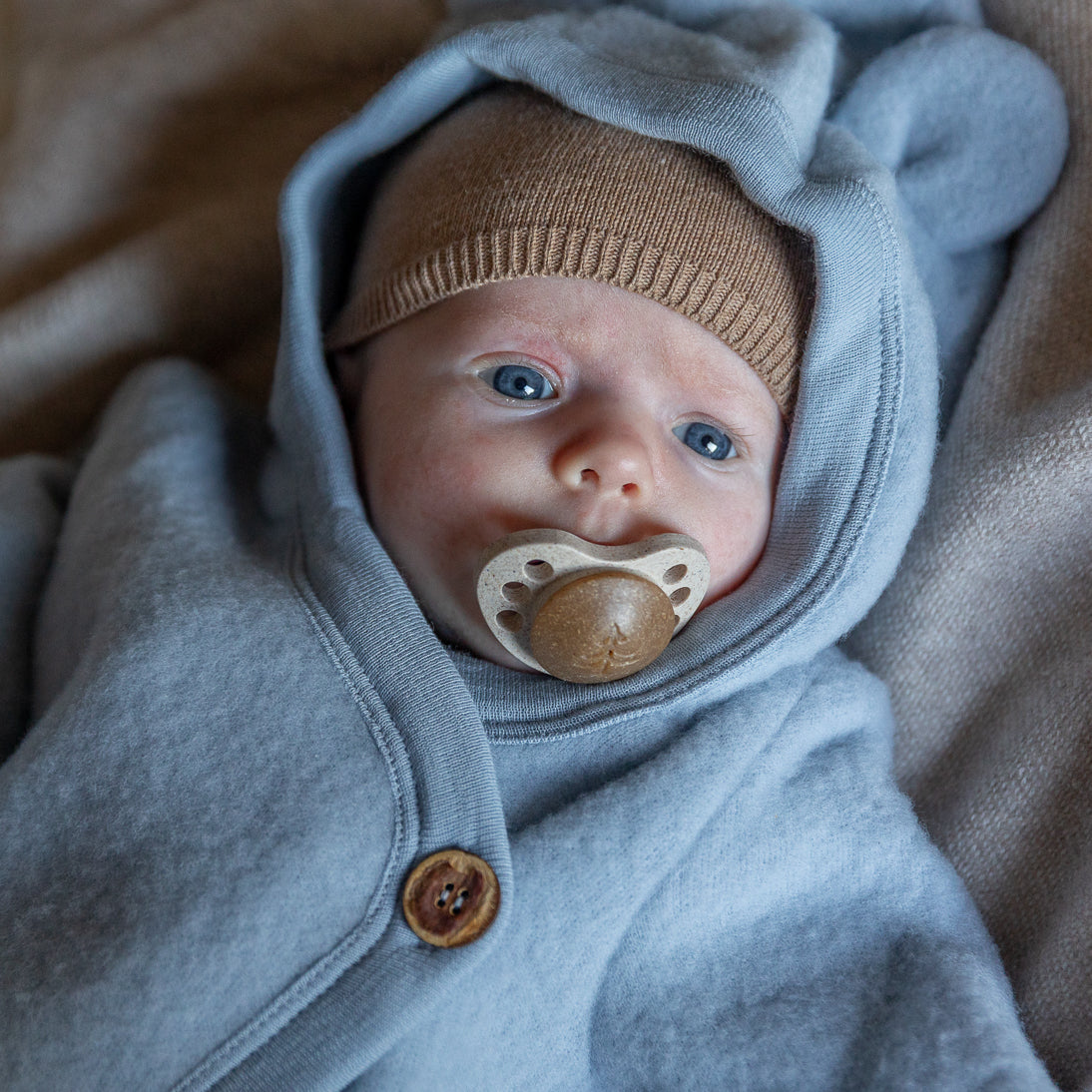 Merino wol fleece suit - jasmin blue