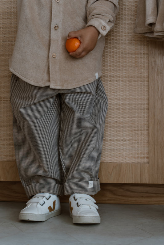 Navy Natural - square pants Milly - beige/navy