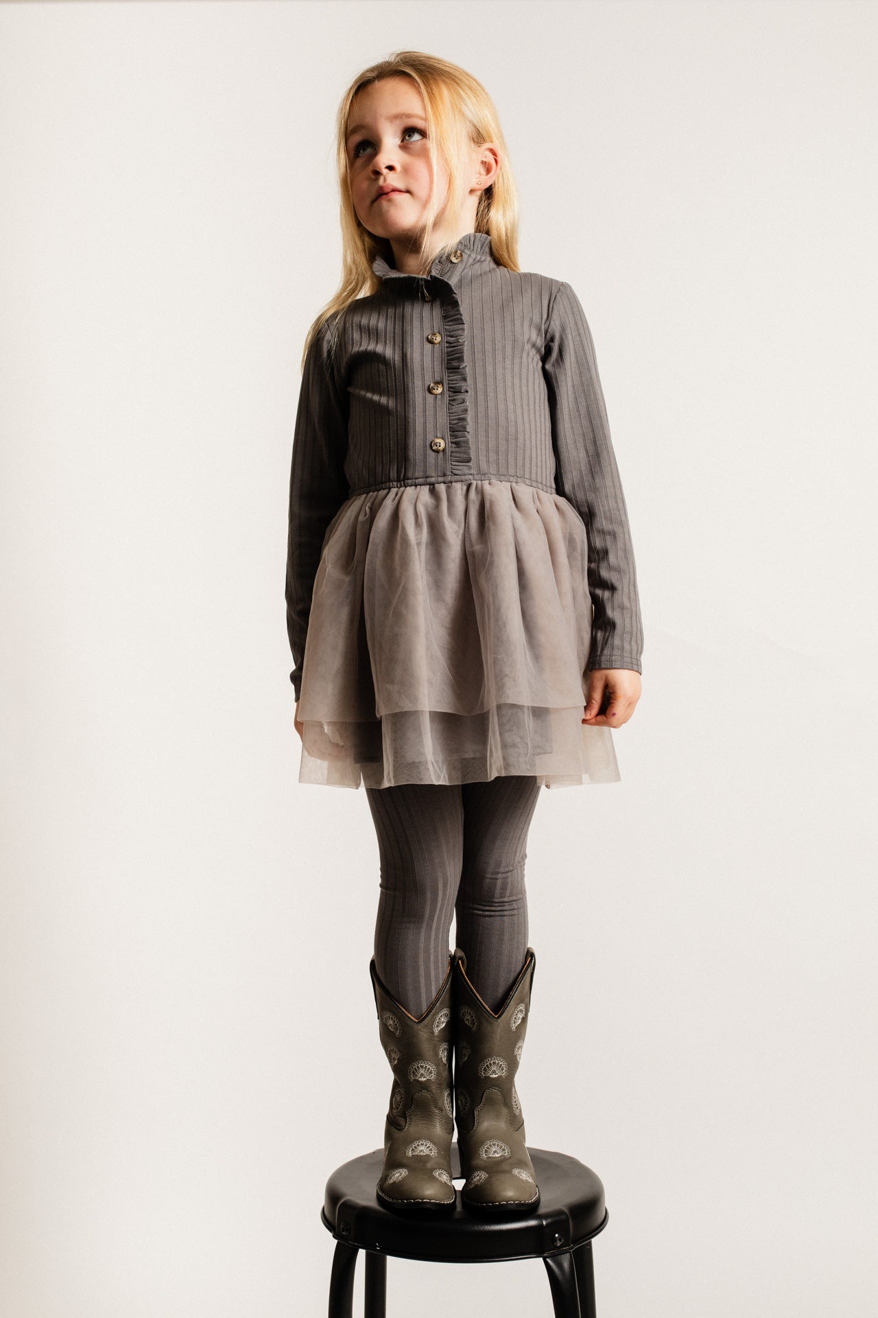 Baje Studio - rib legging Molly - grey steel