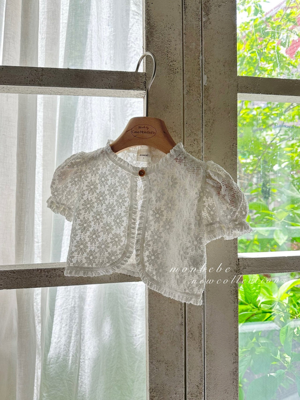 Monbebe - daisy cardigan - ivory white