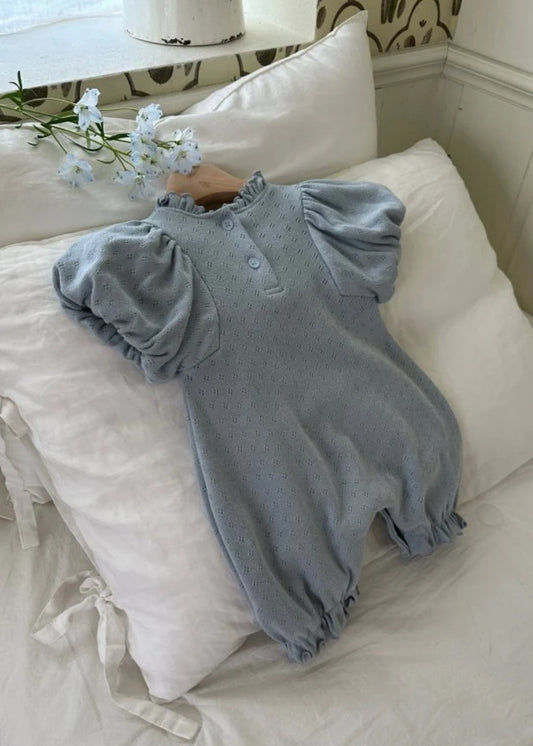 Monbebe - Bli Eyelet suit - dusty blue