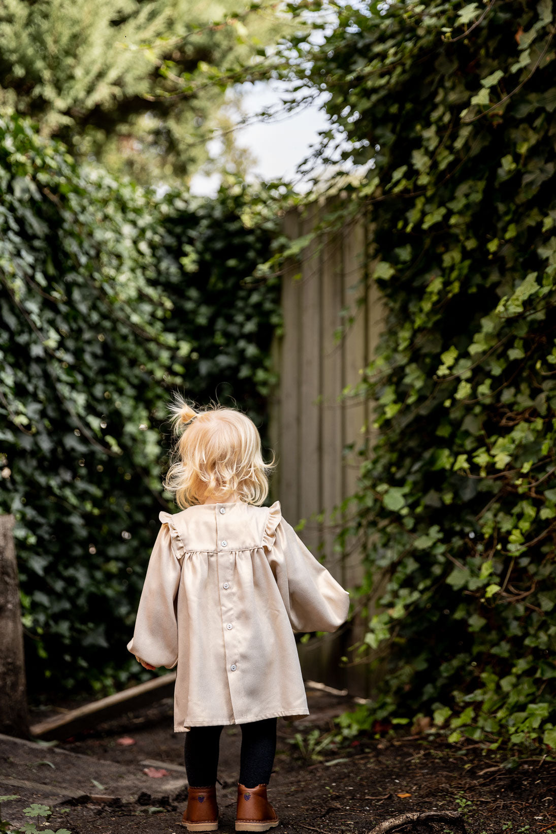 Gold ruffled dress