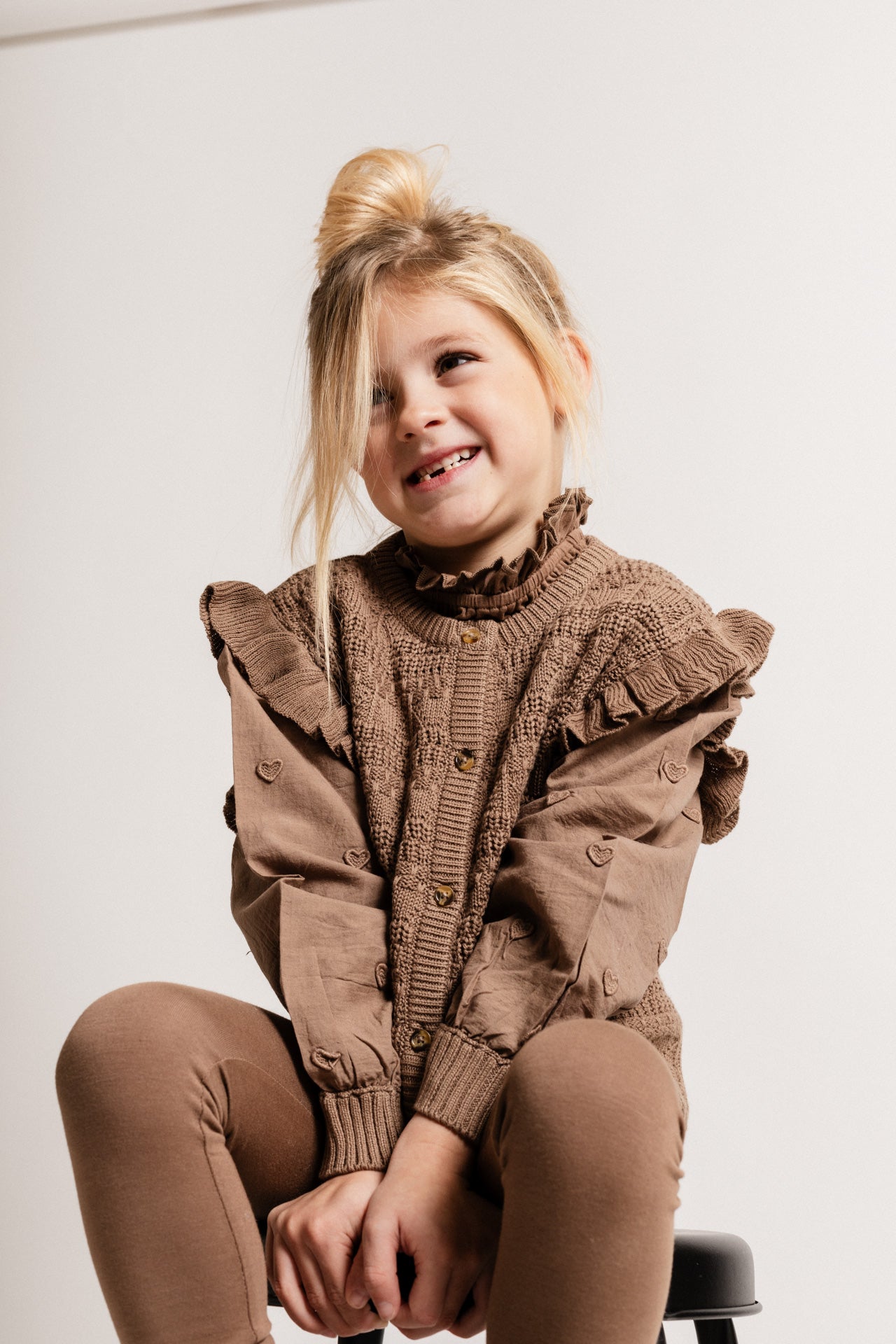 Baje Studio - cardigan Morgins - brown cacao