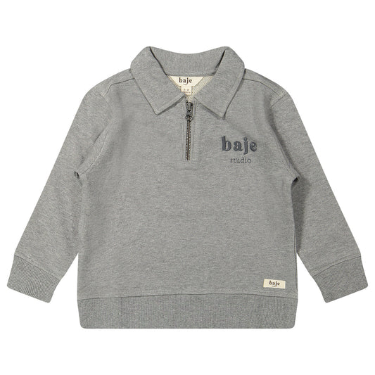 Baje Studio - sweater Morlon - grey melange multicolor