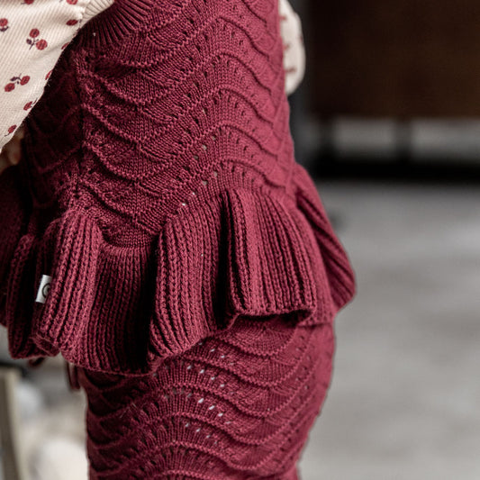 Müsli - gebreide spencer - wijnrood