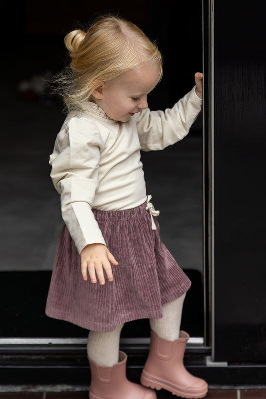 Navy Natural - broderie top Loulou - marshmallow