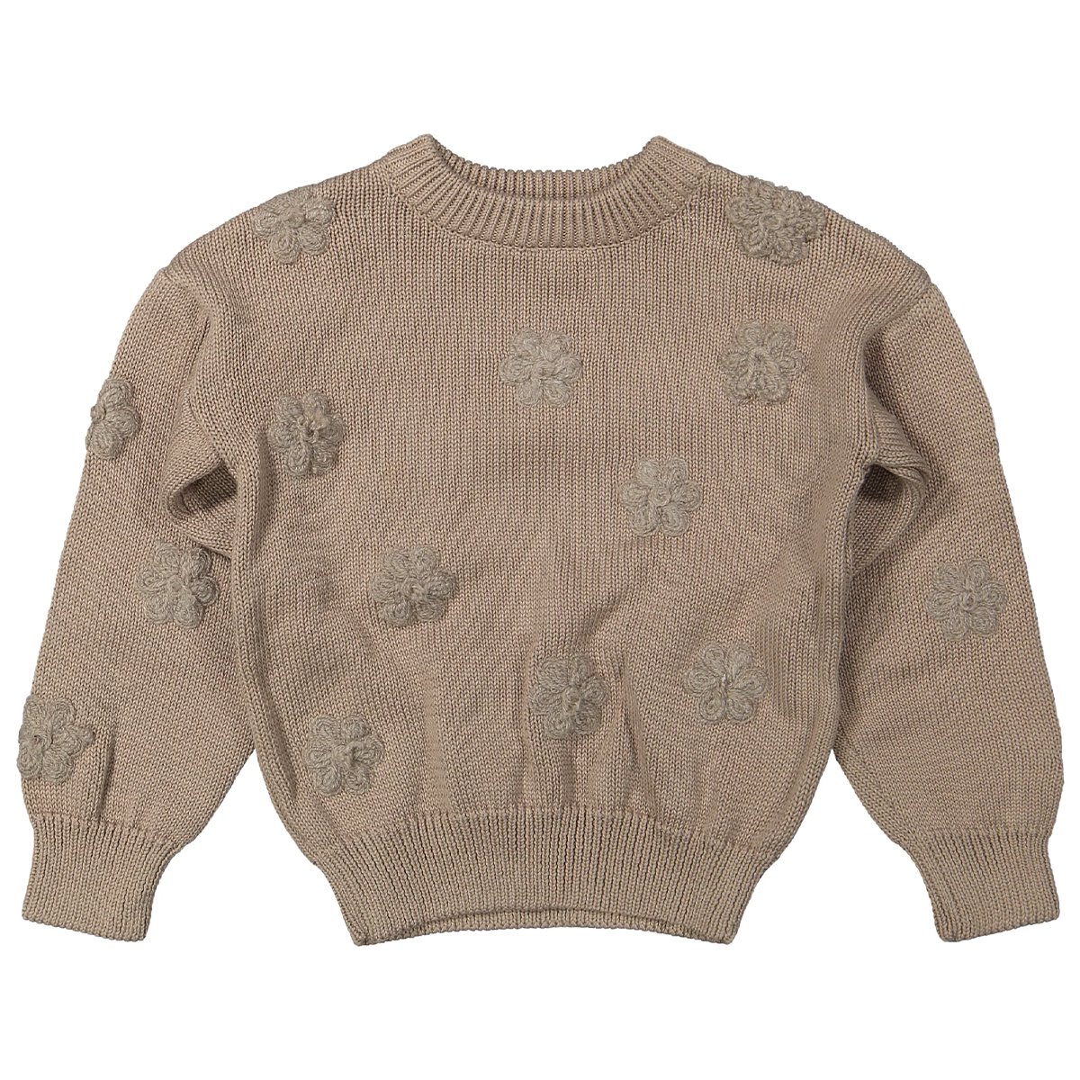 Two You Label - knitted flower jumper Noah - brown