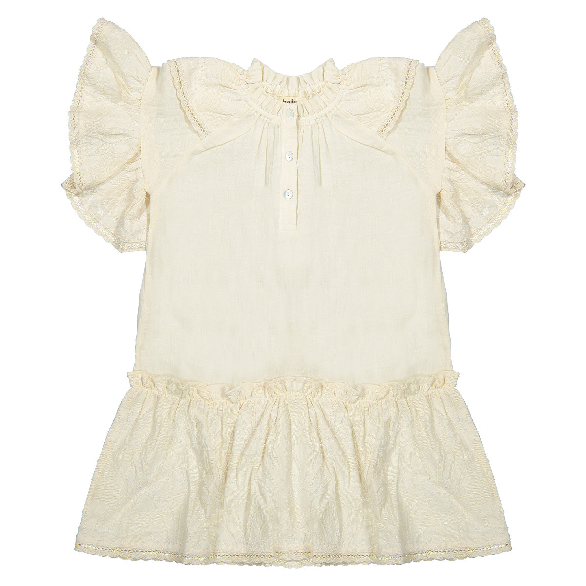 Baje Studio - woven ruffle dress Nova shell - offwhite