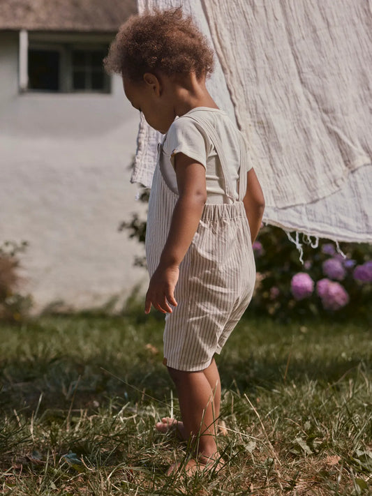 Lil'Atelier - shortall stripe - coca mocha