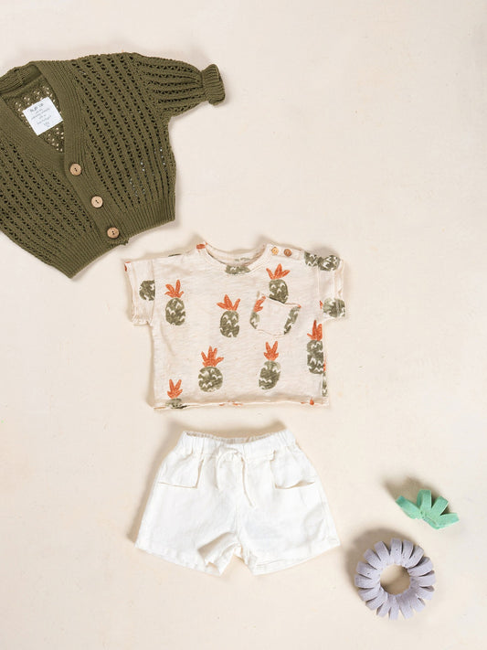 Play Up - pineapple T-shirt baby - ecru