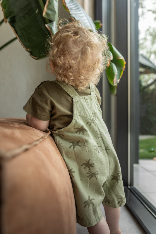 Play Up - twill jumpsuit palmtrees - khaki green
