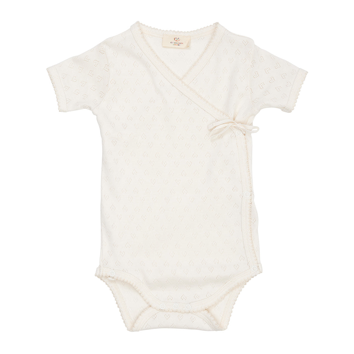 Pointelle heart crossover body - cream