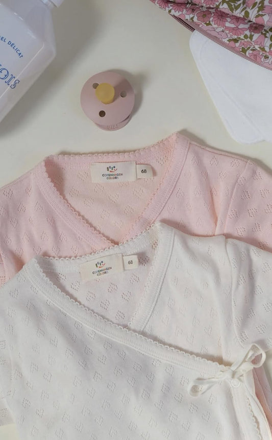 Copenhagen Colors - pointelle heart crossover body - cream