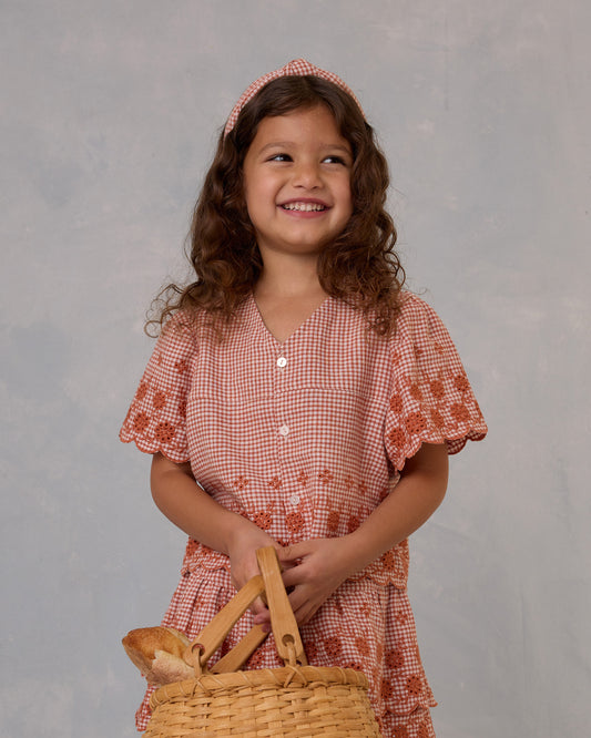 Rylee + Cru - top Cleo - poppy gingham