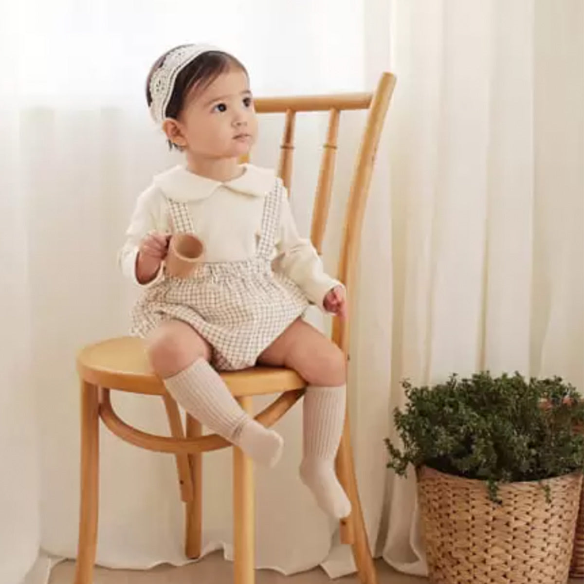 Bloomers dungarees - beige check