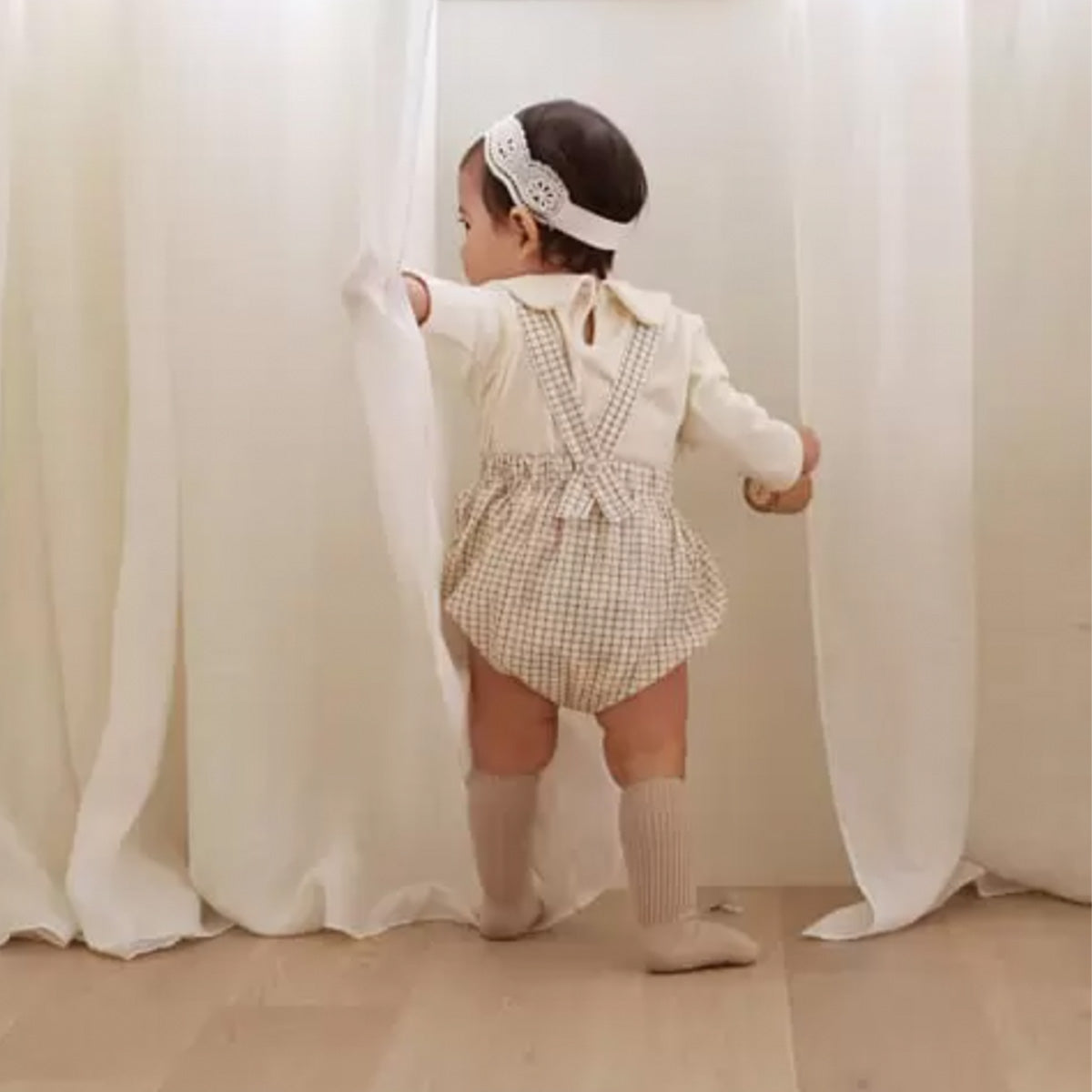 Bloomers dungarees - beige check