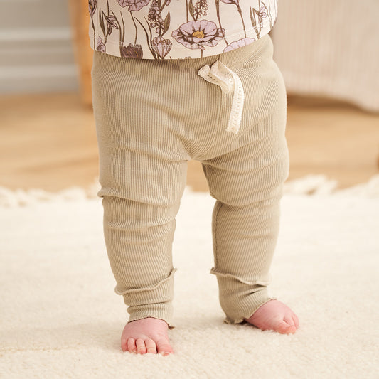 Müsli - rib legging - desert green